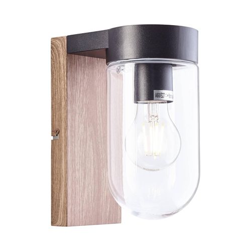 Außenwandleuchte Cabar in Holzoptik