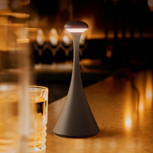 LED-Akkutischleuchte Nudrop mini, schwarz, IP54, dimmbar