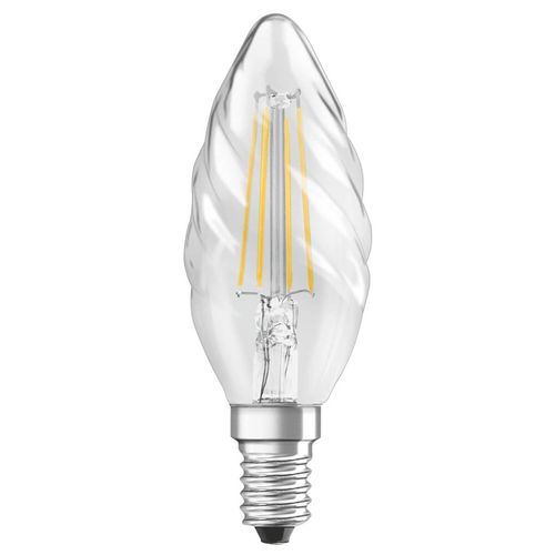 OSRAM LED-Kerzenlampe E14 4W 827 klar gedreht