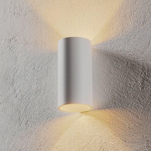 Egger DLS Außenwandleuchte Tubo, weiß, Ø 9 cm, Alu, up/down