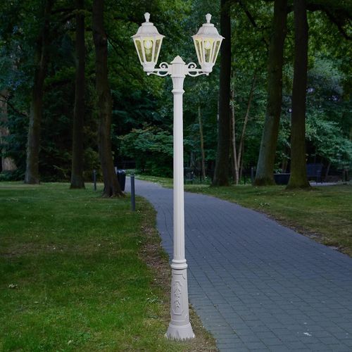 LED-Mastleuchte Artu Rut 2-flammig E27 weiß