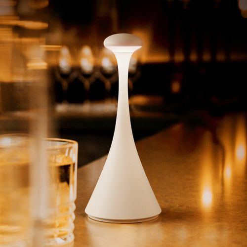 LED-Akkutischleuchte Nudrop mini, schneeweiß, IP54, dimmbar