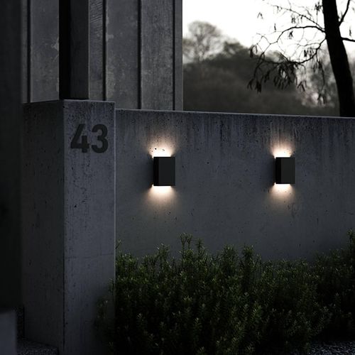 LED-Außenwandleuchte Fold, 15 x 21cm, schwarz