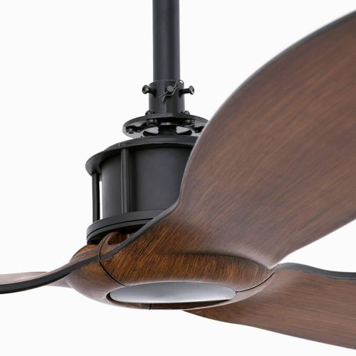 Deckenventilator Just Fan M, schwarz/Holz dunkel