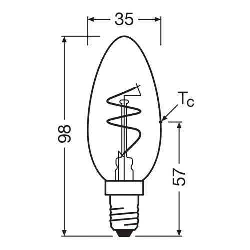 OSRAM LED Vintage B28 E14 4,6W 927 Spiral Filament klar dim