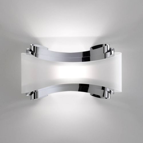LED-Wandleuchte Ionica mit Glasblende, chrom