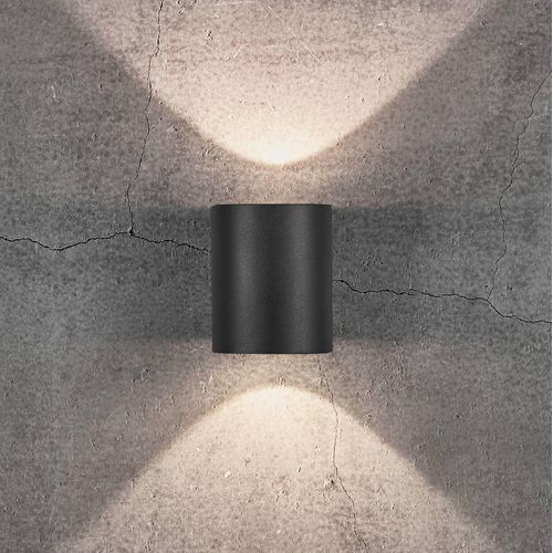 LED-Außenwandleuchte Canto 2 Seaside, schwarz, Alu, 10 cm
