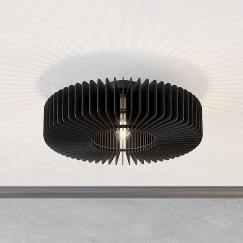 Deckenlampe Palombaia, schwarz, Ø 50 cm, Stahl/Holz, E27