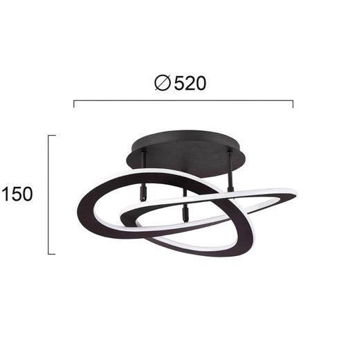 LED-Deckenleuchte Charlie, Ø 52 cm, schwarz