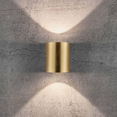 LED-Außenwandleuchte Canto 2, 10 cm, messing
