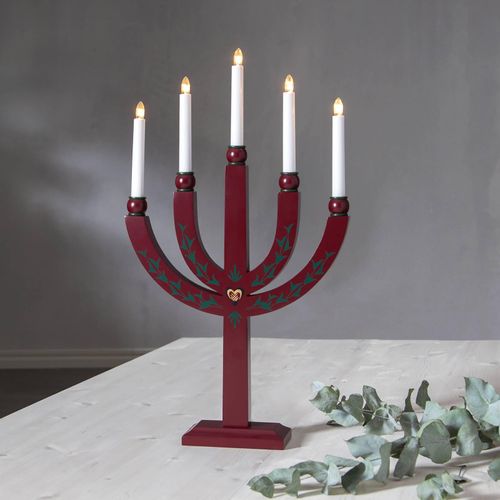 Kerzenleuchter Elias Tradition fünfflammig rot