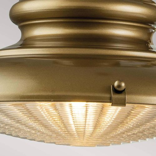 Außenwandleuchte Redding Station M, messingfarben, Ø 30,5 cm