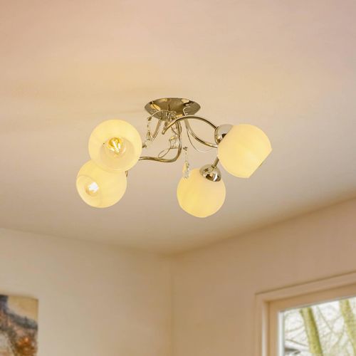 Deckenleuchte Livia Pro, chrom/weiß, vierflammig