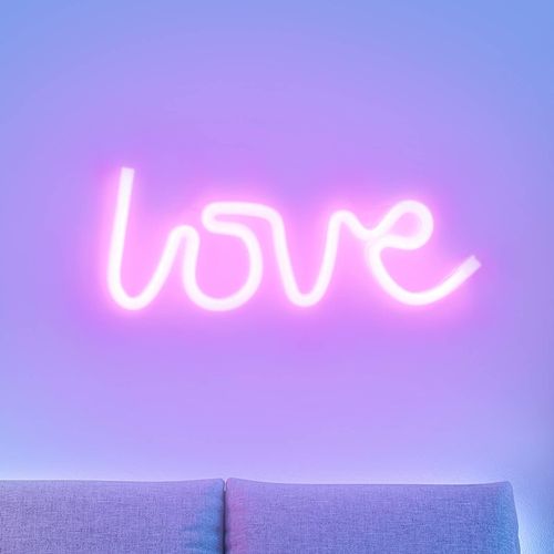 LED-Wandleuchte Neon Love, USB