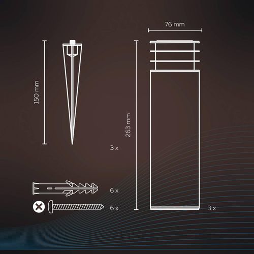 Calex Smart Outdoor Garden Post, RGBW, 3er-Set