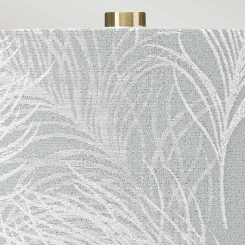 Textil-Tischleuchte Milo messing-weiß/blau