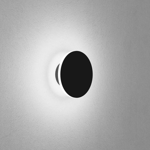 Egger DLS Wandleuchte Orbit, schwarz, Ø 12,5 cm, Alu 2.700 K