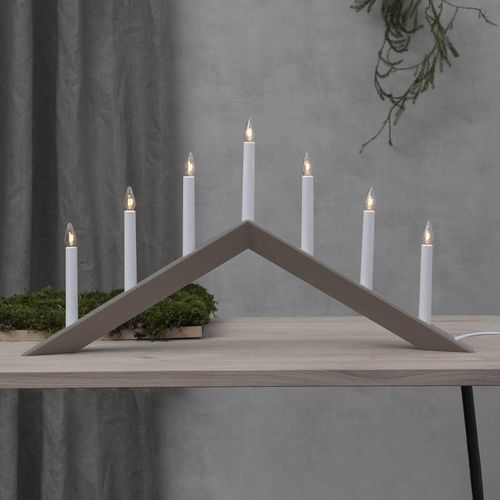 Kerzenleuchter Arrow, flach, 7flammig, grau