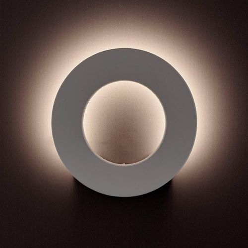 LED-Außenwandleuchte Santorini, weiß, rund