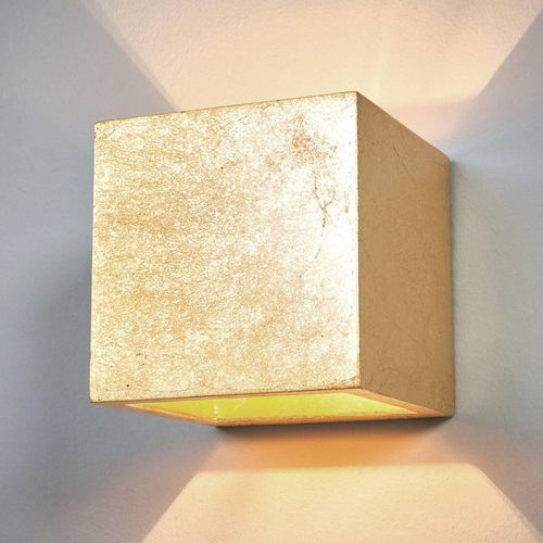 Lindby Wandleuchte Yade, 11 cm, goldfarben, Gips, G9