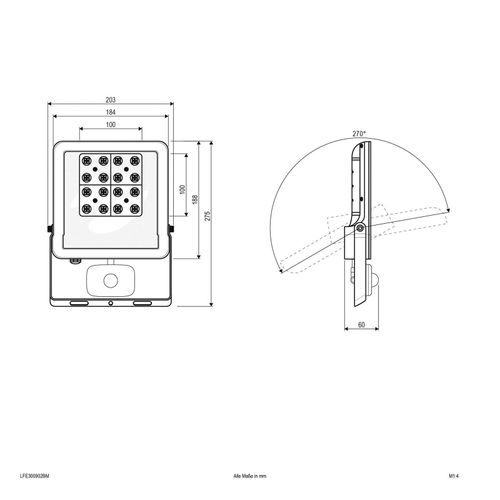 EVN Panthera Außenstrahler Sensor IP44 30W 3.000K