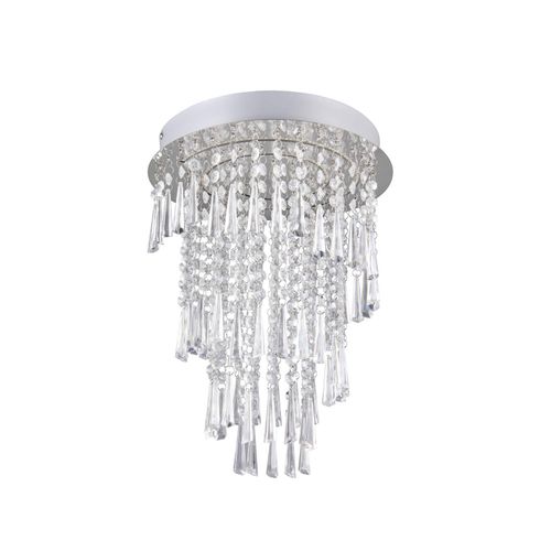 LED-Deckenlampe Pomp, Ø 30 cm, chrom, Acryl/Metall, CCT