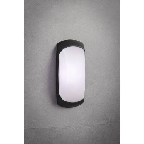 Außenwandleuchte Francy, schwarz/opal, GX53 CCT, frontal
