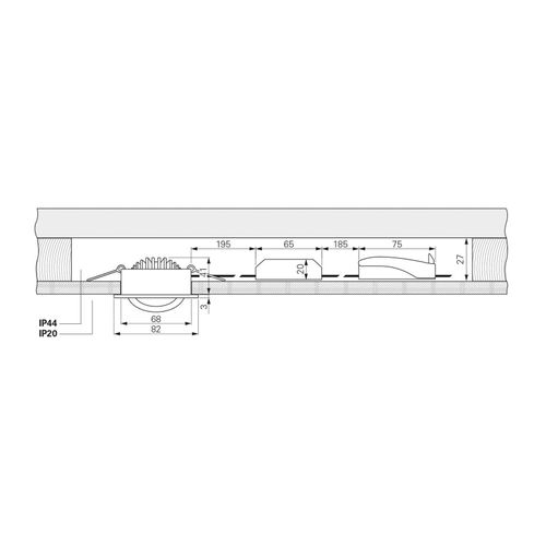 LED-Deckeneinbauleuchte Dione, IP44, weiß, dim to warm