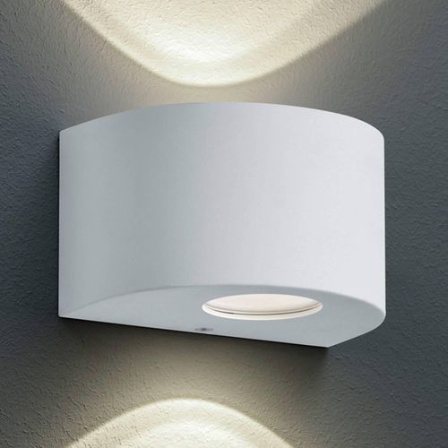 Runde LED-Außenwandleuchte Rosario, weiß