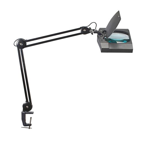 LED-Lupenleuchte MAULvitrum, schwarz, Klemme, Metall