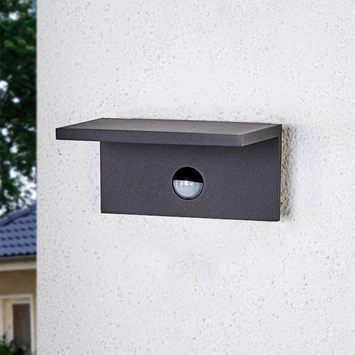 Eckige LED-Außenwandlampe Darina, Bewegungsmelder