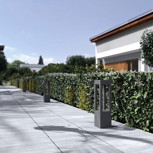 Arcchio LED-Pollerleuchte Lienna, 60 cm, grau, Metall, IP65