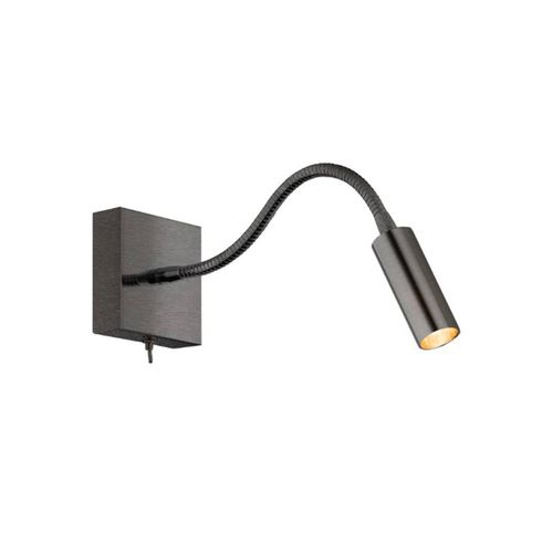 Wandlampe Ojos, anthrazit, Leselampe, verstellbar, 33 cm, G9