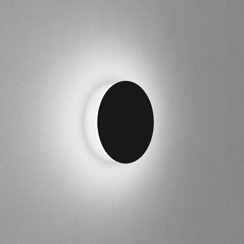 Egger DLS Wandleuchte Orbit, schwarz, Ø 25 cm, Alu, 2.700 K