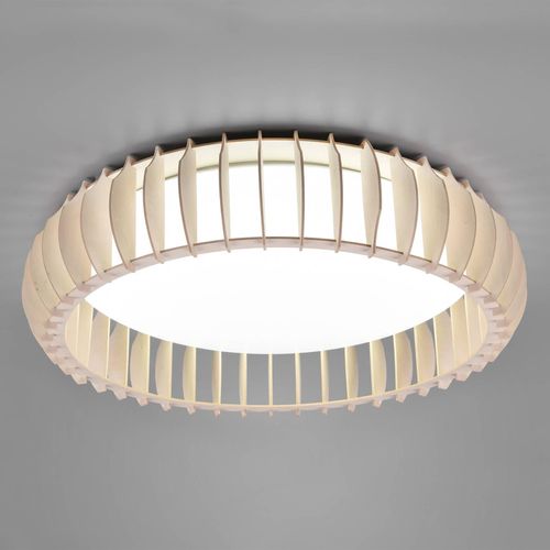 LED-Deckenleuchte Monte, CCT, Ø 60 cm, holz hell