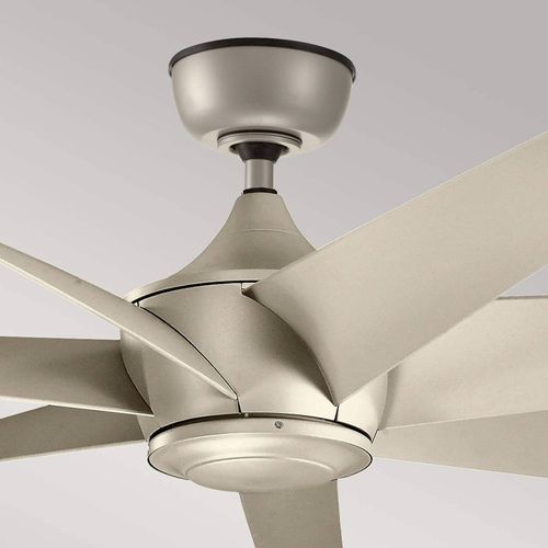 Deckenventilator Lehr2, IP44, silber antik, Ø 137 cm