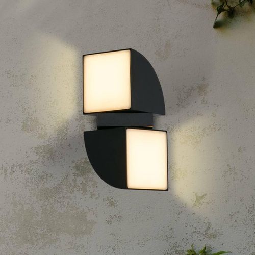 LED-Außenwandleuchte Dakota, schwarz, Höhe 21 cm, 2-flammig