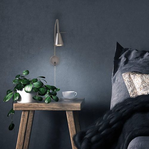 LED-Wandleuchte Tusa, nickel, Metall, 45cm, Flexarm