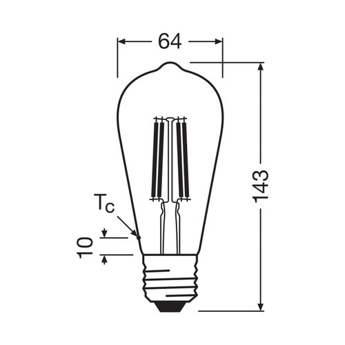 OSRAM LED-Leuchtmittel Edison E27 5W Filament 4.000K