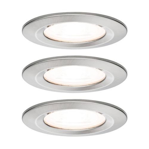 Paulmann 3er Spot Nova rund, IP44, dimmbar, Eisen