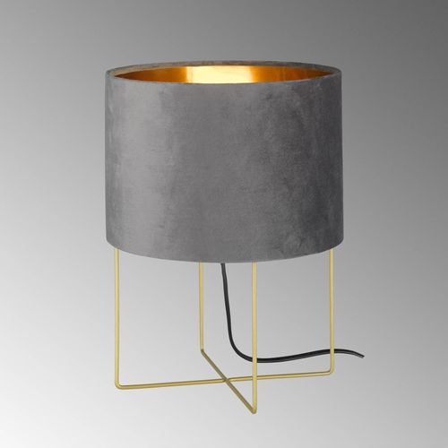 Tischleuchte Aura, Samtschirm, Höhe 32 cm, grau