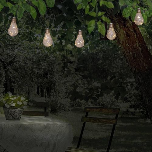 LED-Solar-Lichterkette Glühbirne, 10-flg.
