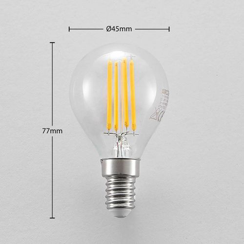 LED-Leuchtmittel E14 P45, 4W, klar, 2.700K, dimmbar, 2er-Set