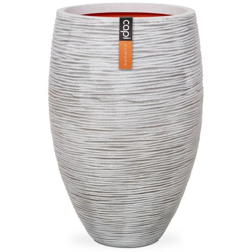 Capi Blumenkübel Nature Rib Elegant Deluxe Kofz1131 | Farbe: Elfenbein | Größe: 40 x 60 cm