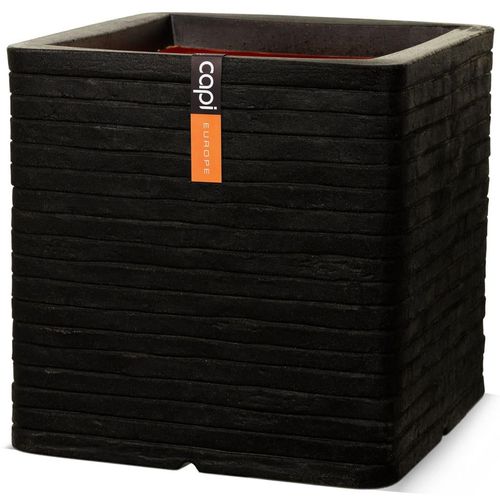 Capi Blumentopf Nature Row Quadratisch Kblro903 | Farbe: Schwarz | Größe: 40 x 40 cm