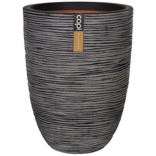 Capi Blumentopf Nature Rib Gerillt Kofz782 | Farbe: Anthrazit | Größe: 36 x 47 cm