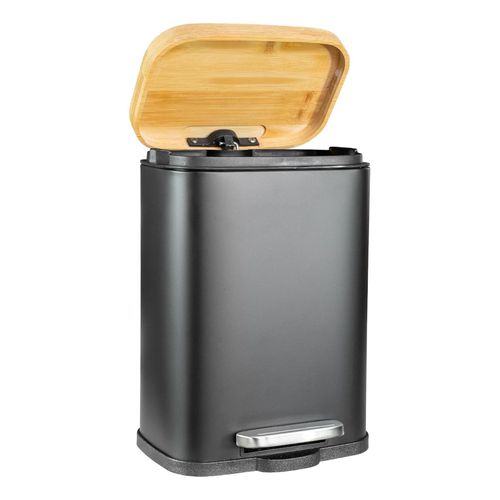 Solly's Kosmetikeimer 5 L mit Bambusdeckel Mülleimer Bad Eimer Kosmetik