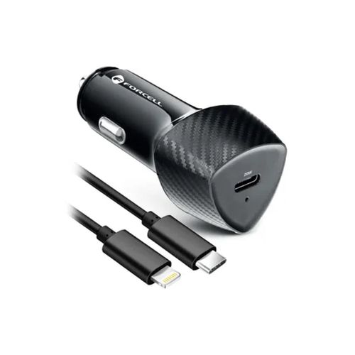 FORCELL Autoladegerät Typ C 20W + Kabel für Apple Lightning