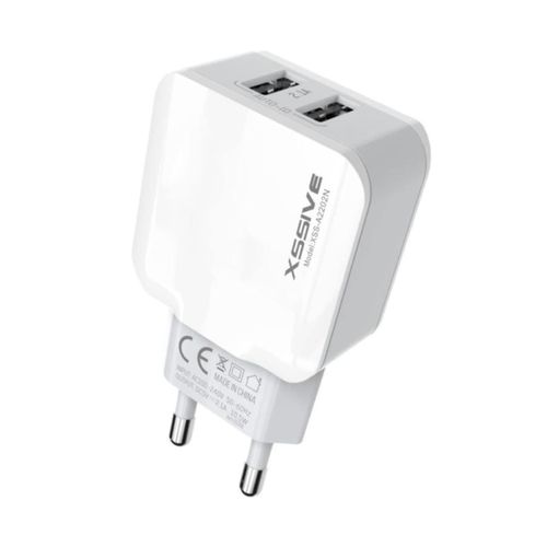 Dual USB 2.1A Schnell Wandladegerät Reiseladegerät Stecker mit I-Ladekabel weiß