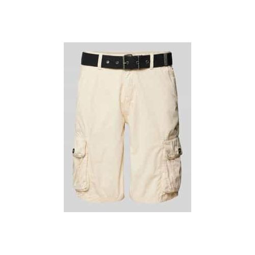 Regular Fit Cargoshorts mit Stoffgürtel Modell 'DURRAS'